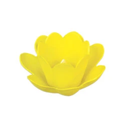 8.5" Yellow Floating Blossom Light With Votive Candle