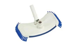 14" Blue And White Deluxe Swimming Pool Vacuum Head With Side Brushes
