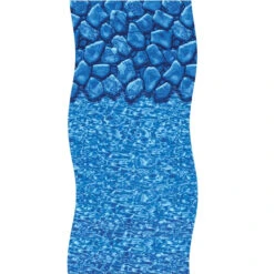 Blue Boulder Swirl Round Overlap Above Ground Swimming Pool Liner 24'