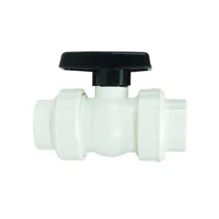 7" White And Black HydroTools Swimming Pool ABS Female Socket Ball Valve