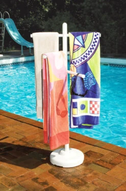 51-Inch White Swimming Pool Towel Hanging Rack Poolside Organizer -Pool Safe Pro ccexjthiqjqsmkcaexo6bgcskkfn67vn 71545.1667601422