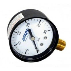 Black APC Face Bottom Mount Pressure Gauge