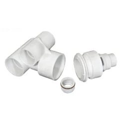 White Tee Body Assembly In 1.5 Inches Slip Air X2 Water Threaded