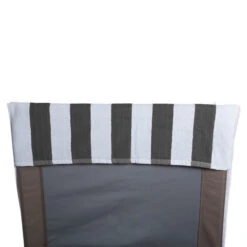82" Gray And White Striped Rectangular Lounge Chair Beach Towel -Pool Safe Pro dii2070341a 3 45521.1667668953