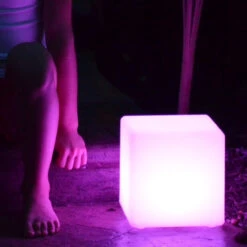 8" Cairo Remote Controlled Portable LED Illuminated Color Changing Cube