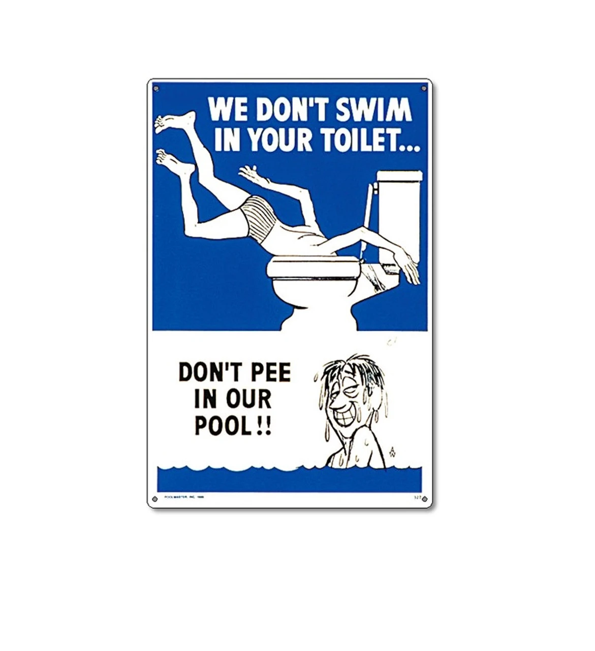 18" Blue And White Funny Residential Swimming Pool Sign 3 18" Blue And White Funny Residential Swimming Pool Sign