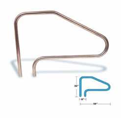 52" Silver Color Hydro-tools In-Ground Swimming Pool Stainless Steel Ladder Handrail Accessory