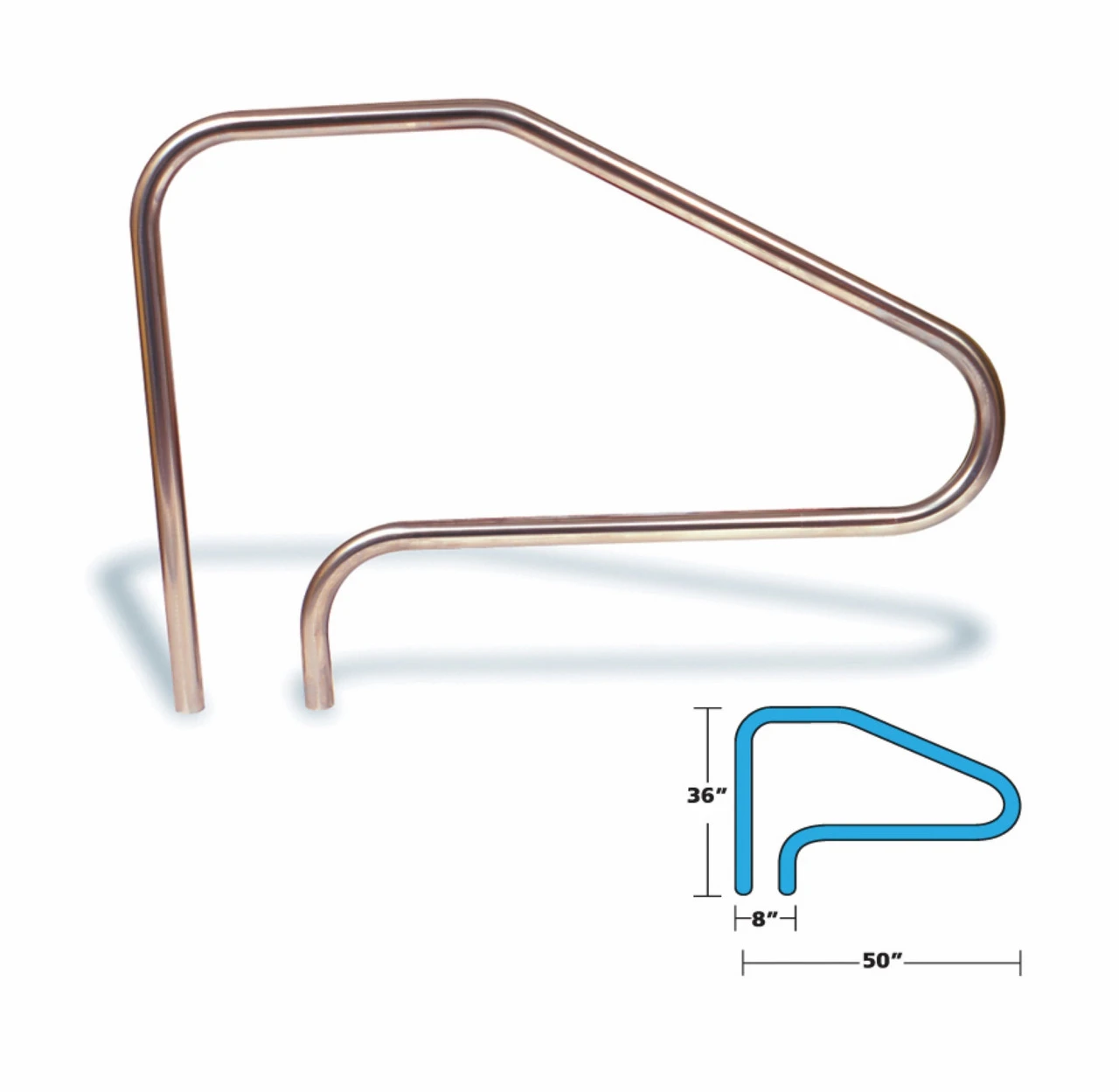 52" Silver Color Hydro-tools In-Ground Swimming Pool Stainless Steel Ladder Handrail Accessory 3 52" Silver Color Hydro-tools In-Ground Swimming Pool Stainless Steel Ladder Handrail Accessory