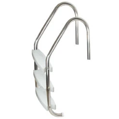 52" Silver And White Three Step In-Ground Swimming Pool Ladder