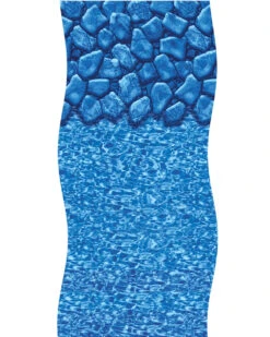 18' Blue Round Boulder Swirl Overlap Above Ground Swimming Pool Liner