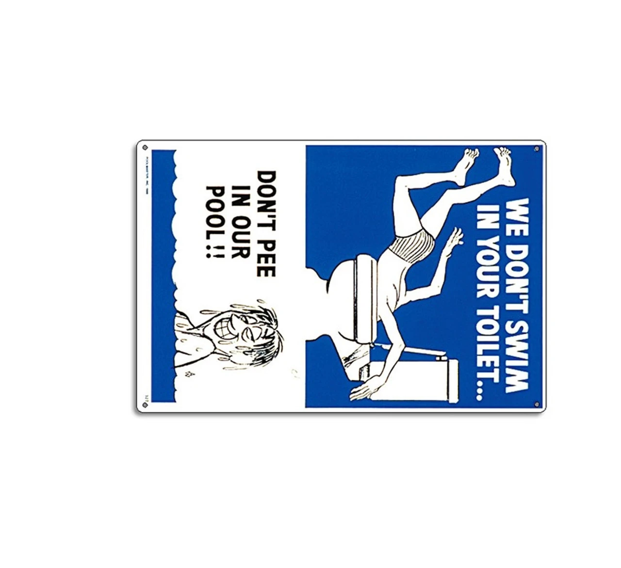 18" Blue And White Funny Residential Swimming Pool Sign 4 18" Blue And White Funny Residential Swimming Pool Sign - Image 2
