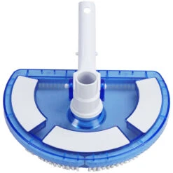10.5" White And Blue Deluxe Half Moon Vinyl Liner Swimming Pool Vacuum Head