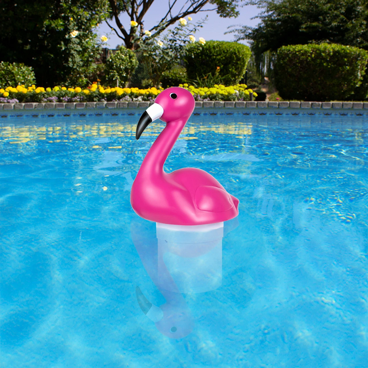 12" Pink Flamingo Adjustable Floating Pool Chlorine Dispenser 4 12" Pink Flamingo Adjustable Floating Pool Chlorine Dispenser - Image 2