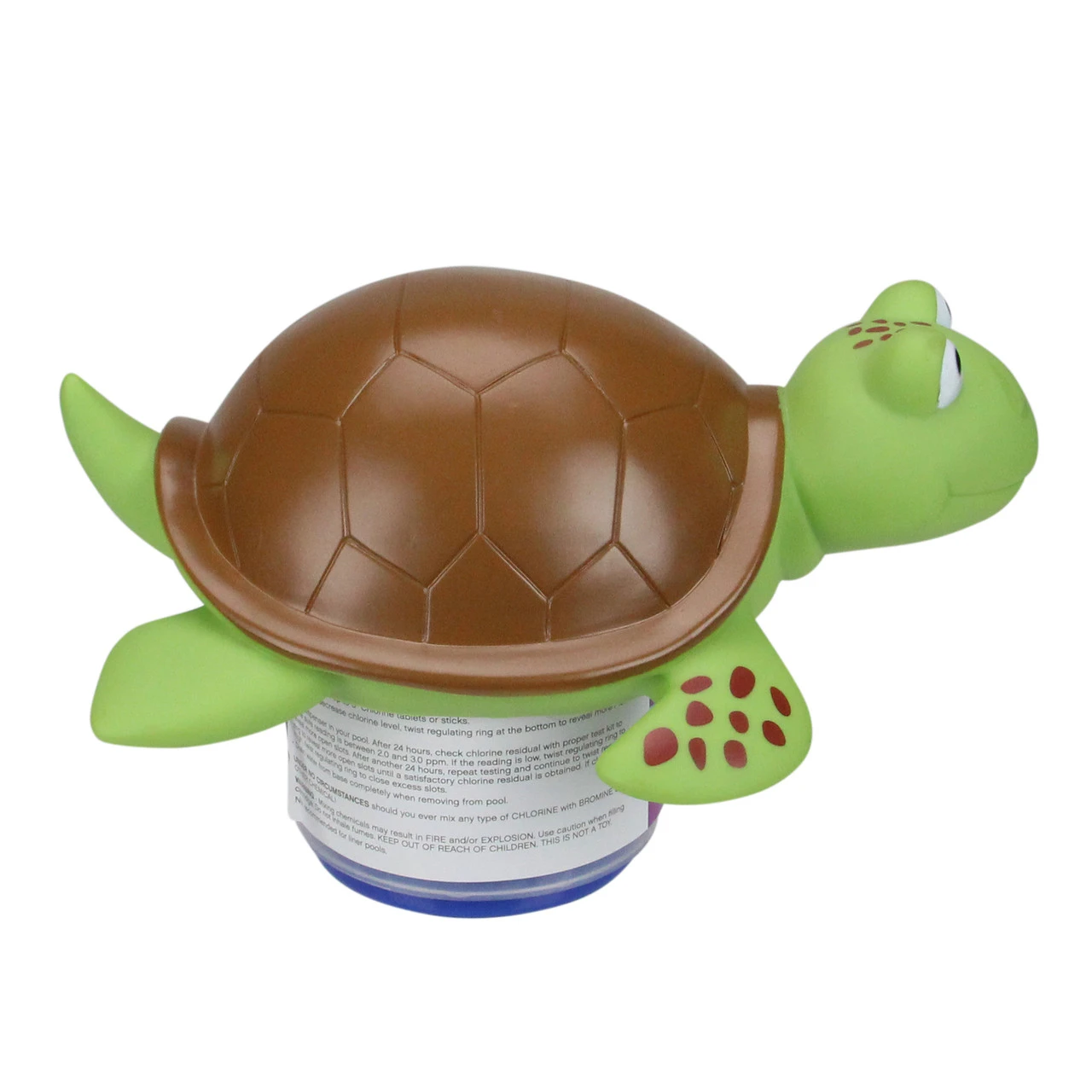 Green And Brown Floating Turtle Swimming Pool Chlorine Dispenser 4 Green And Brown Floating Turtle Swimming Pool Chlorine Dispenser - Image 2