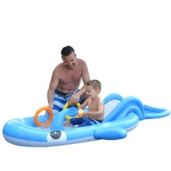 6.75ft Inflatable Childrens Whale Shaped Interactive Play Pool