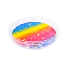 61.5" Inflatable Round 3 Ring Rainbow Celestial Kiddie Swimming Pool