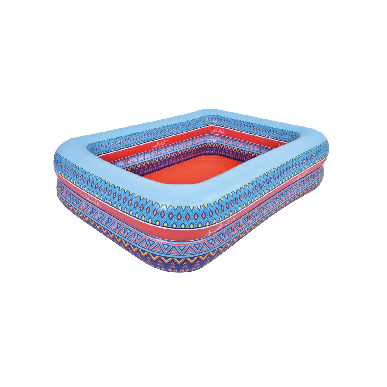69" Inflatable Rectangular Bohemian Print Swimming Pool 3 69" Inflatable Rectangular Bohemian Print Swimming Pool