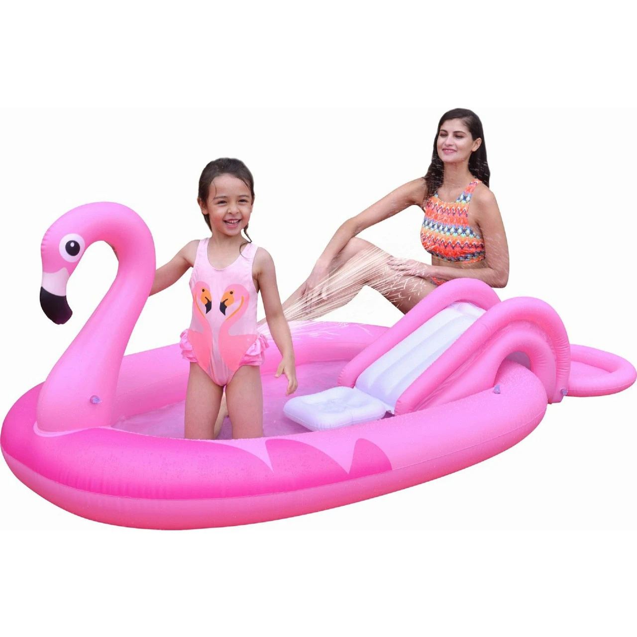 83" Inflatable Pink Flamingo Kiddie Pool With Sprayer 4 83" Inflatable Pink Flamingo Kiddie Pool With Sprayer - Image 2