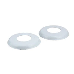4.5" White Pool Escutcheon Round Handrails - Set Of 2