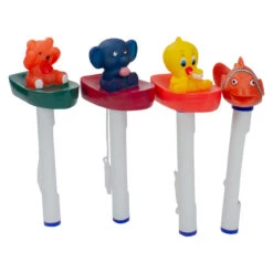 Set Of 4 White And Orange Baby Floating Swimming Pool Thermometers With Cords 9.5" -Pool Safe Pro poolcentral ss625 2 25662.1667641260