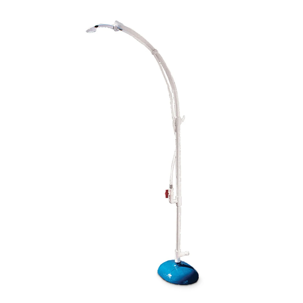 81" White And Blue Portable Poolside Shower And Foot Rinse Station 3 81" White And Blue Portable Poolside Shower And Foot Rinse Station
