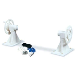 21-Inch White In-Ground Swimming Pool Solar Blanket Reel System