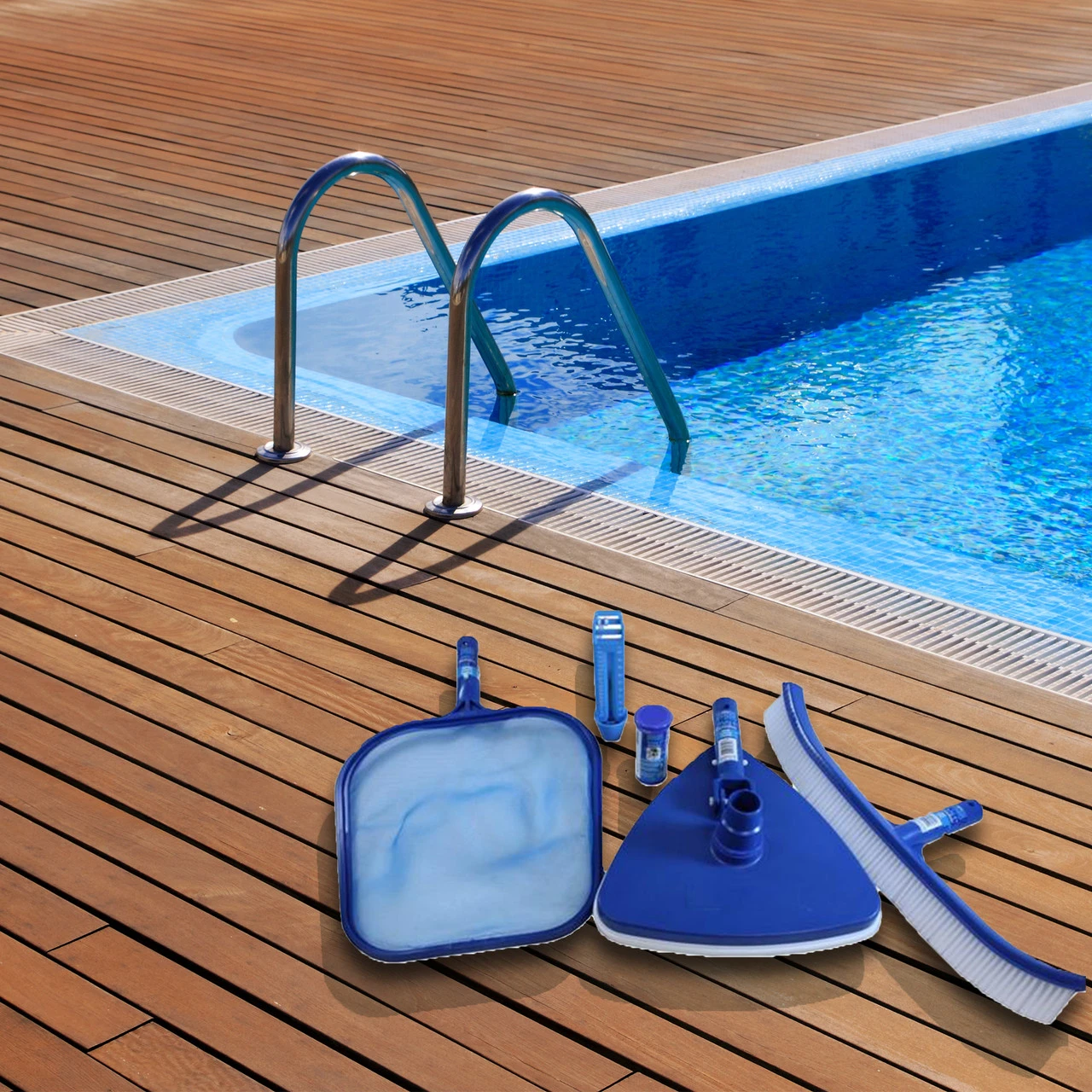 18" HydroTools Premium Swimming Pool Cleaning Maintenance Kit With Test Strips 4 18" HydroTools Premium Swimming Pool Cleaning Maintenance Kit With Test Strips - Image 2