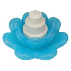 11-Inch Blue Triple Tier Flower Blossom Swimming Pools Water Fountain